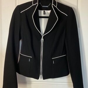 White House Black Market Black w/ White Piping Career Jacket 0